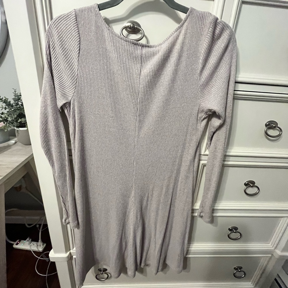 Express Ribbed Long Sleeve Dress - Picture 2 of 4
